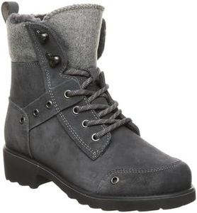 BEARPAW Women's Alicia Multiple Colors | Women's Mid-Calf Boot | Women's Lace-up Boot | Comfortable Winter Boot, Charcoal, 6