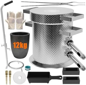 MMasters 12KG Stainless Steel Propane Melting Furnace Kit, 12kg Silicon Carbide Graphite Crucible, Max 2400°F Casting Furnace Foundry Kiln, Recycle Aluminum Cans and Scrap Metal Casting Mold