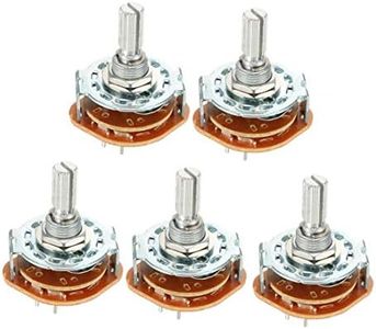 uxcell 2P4T 2 Pole 4 Position Selectable Single Deck Band Channel Rotary Switch Selector 5Pcs