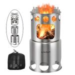 Lixada Camping Stove Stainless Steel Lightweight Wood Stove Alcohol Stove Burner for Portable Outdoor Camping Cooking Picnic BBQ