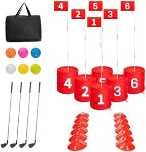 SJEhome 6 Hole Backyard Game Golf Yard Practice, Outdoor Indoor Backyard Golf Game Gifts for Yard, Lawn, Park, Yard, Beach (6 Hole Golf Game)