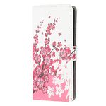 Thoankj Nokia 1.3 Case, Shockproof Premium Slim PU Leather Flip Pouch Wallet Silicone Cover with Stand Magnetic Card Holder Slot Protective Phone Cases for Nokia 1.3 Plum Blossom