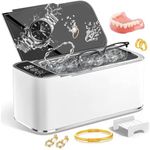 YOZYU Ultrasonic Jewellery Cleaner 46000Hz,Ultrasonic Cleaner 500ML Touch Control Glasses Cleaner for Dentures Jewelry Rings Glasses Pandora Watchs Metal,Low Noise Stainless Steel Jewellery Cleaner