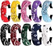 TOBATOBA Knotted Paisley Hair Bandanas - 10 Pack Wide Turban Headbands, Vintage Boho No Slip Fashion Headbands for Women