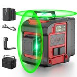 Laser Level, 200ft Self Leveling Laser Level, 2x360° Green Line Cross for Leveling Tool for Construction and Picture Hanging,8 Lines Laser Level Tool with Rechargeable Battery & Type-C Charging Port