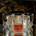 MiRiM Designer Shot Glass for Whisky Brandy Vodka and Tequila Shots 50 ml (Set of 6) - Transparent (Style 3)