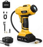 AstroAI Tyre Inflator Air Compressor Dual Power DC 12V Corded & Cordless 20V Battery [37WH High-Capacity], 160 PSI Portable Handheld Tyre Pump with Digital Gauge for Large Car SUV MPV Motorcycle Bike