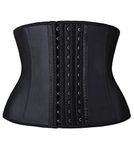 YIANNA Waist Trainer for Women Underbust 25 Steel Boned Latex Sport Girdle Corsets Cincher Hourglass Body Shaper (Black, 3XL)