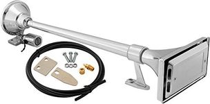 Vixen Horns Loud 145dB Single Chrome Plated Train Air Horn with Weather Protection Cover 12V/24V, Ideal for Exterior roof mounting on Emergency Vehicle,Fire Truck,Ambulance,Semi,Rv,Boat VXH1264