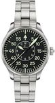 Laco Pilot Watch, Automatic Watch, Stainless Steel Case, Sapphire Glass, 5 Bar, Made in Germany, Basis Aachen - silver stainless steel strap, black dial, Damen, Bracelet