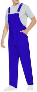 WORK IDEA Men's Bib Overalls,Men's Overalls Workwear Lightweight with Adjustable Straps and Pockets,Royal Blue, S