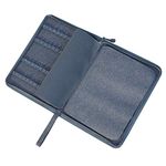 erofa 48 Slots Gray Fountain Pen Case, Canvas Pen Holder Display Pouch Bag Storage Large Capacity Water Resistant
