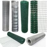 Wire Mesh Garden Fencing Roll, Green PVC Coated Wire Poultry Netting, 90CMX25M, Wire Wire Fence for Chickens, Rabbits, Dogs, Window Guards Vegetable Protection for Indoor or Outdoor