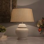 Homesake Ceramic Table Lamp Shade Empire, Table Night Lamps for Bedroom, Home Decoration Bedside Living Room, Corner Table for Living Room Decor, Home Decor Items - Off White, Pack of 1