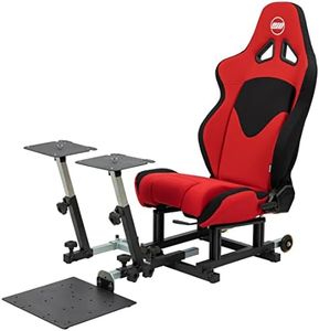 SimFab Modular Flight Simulator Pit For General, Civil and Commercial Aviation, MSFS Edition, Compatible With Logitech, Honeycomb, Turtle Beach, CH Products (Red)