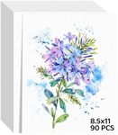 90 Sheets Watercolor Paper 8.5x11, 110lb/230gsm Cold Press Watercolor Paper, Cotton Water Color Paper Art Paper for Painting Markers Gouache, Textured Paper Sheets, White Drawing Paper for kids Adults