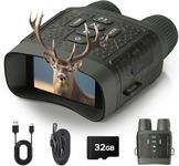 4K 48MP Night Vision Goggles, 10X Zoom Night Vision Binoculars & 5000mAh Rechargeable Battery for 400m Range Game Spotting, Includes 32GB SD Card, Perfect for Outdoor, Camping & Security