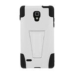 Amzer Double Layer Hybrid Case Cover with Kickstand for LG Optimus L9 P769, 1-Pack, Retail Packaging, Black/White (AMZ95457)