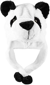 Panda Bear Plush Animal Winter Ski Hat Beanie Aviator Style Winter (Short) White