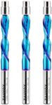 ZahyoX Downcut Flush Trim Router Bit (Pack of 3), NACO Coated Spiral Flush Trim Bit with Double Bearing, 1/4" Cutting Dia, 1/4" Shank, 1-1/8" Cutting Length, 3" Overall Length