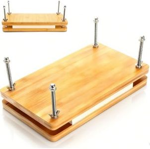 Noamus 13"x7.5" Book Press, 30pcs Bamboo Paper Press Bookbinding Kit, Portable Binding Supplies with Anti-Slip Mat, Handmade Flower Pressing Tools for DIY, Beginners Craft Enthusiasts, Easy Assemble