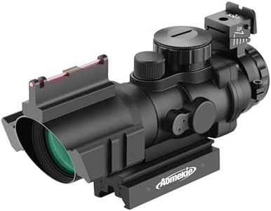 AOMEKIE Rifle Scope 4X32mm Airsoft Red Dot Sight Scope with Top Fiber Optic Sight and 11mm/22mm Picatinny Rail Mount for Hunting