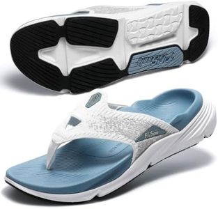 PCSsole Plantar Fasciitis Sandals for Women - High Arch Support Flip Flops with Comfort Cushion & Rubber Sole - Recovery Thong Orthotic Sandals for Foot Pain - Flat Feet - Arch Pain - Heel Pain