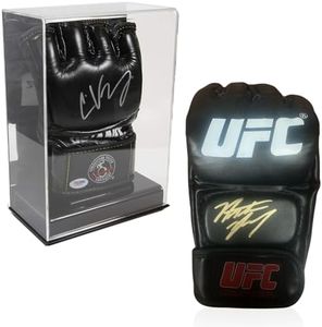 Collectible Supplies Deluxe Single MMA Fight UFC Glove Display Case with Mirrored Back & Solid Base Stand | Display for Gloves with UV Protection Safe top | Made of Crystal Clear Acrylic