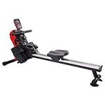 Stamina X Magnetic Rower 1102 - Rower Machine with Smart Workout App - Rowing Machine with Magnetic Resistance for Home Gym Fitness - Up to 250 lbs Weight Capacity - Black/Red