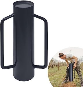 YRHome Pfahlramme Handramme aus Stahl Ø 140 mm 13,8kg Pfosten Handpfahlramme mit Handgriffe Zaunpfahlramme Pfostenramme Zaunpfostenramme präzises Einschlagen für Gartenbau Zaunbau Bodenverdichtung