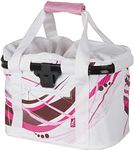 Ammaco M-Wave Utrecht Folding Foldable Bike Bicycle Front Pannier Handlebar Bag Food Shopping Town City Luggage Carrier Picnic Small Pet 20 Litres White/Pink