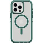 OtterBox iPhone 15 Pro MAX (Only) Defender Series XT Clear Case - Velvet Evergreen (Clear), screenless, Rugged, Snaps to MagSafe, Lanyard Attachment