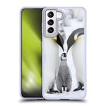 Head Case Designs Penguin Family On Ice Wildlife Soft Gel Case and Matching Wallpaper Compatible With Samsung Galaxy S21 5G