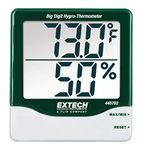 Extech Instruments 445703 Big Digit Hygro-Thermometer, White, Green