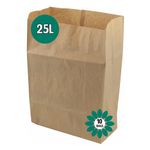 25 Litre x 10 Paper Compostable Bags Kitchen Caddy Liners - Food Waste Bin Liners - EcoSack 25L Biodegradable Bags with Composting Guide