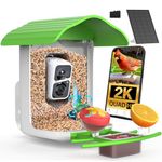birdsnap® PAV- Smart Bird Feeder with Camera Solar Powered, 64GB Card & 2K HD Record Video Bird Camera Live with 5 DIY Add-ons, AI Identify Auto Capture, Ideal Gift for Birds Lover