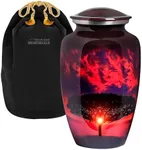 Trupoint Memorials Large Urn for Ashes Adult Male, Cremation Urns for Human Ashes Adult Female, Decorative Urns for Human Ashes, Urn for Ashes Women, Urns for Human Ashes Adult Man – Large, Red Sunset