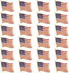 Juvale 24 Pack USA American Flag Lapel Pins, 0.7 x 0.38 x 0.6 Inches, Patriotic US Flag Pins for July 4th, National Day, Celebrations & Decorations