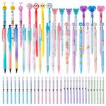 Kolewo4ever 60pcs Mechanical Pencils Set 30pieces Cute Cartoon Mechanical Pencils Automatic Mechanical Pencil with 30 tube Lead Refills For School Office Writing Drawing (60)