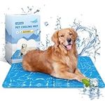 Nobleza Dog Cooling Mat, XL 110 x 70 cm Durable Leakproof Pet Cool Mat, Non-Toxic Gel Self Cooling Pads, Scratch-Resistant Cooling Bed Mattress for Extra Large Dogs Cats Puppy in Hot Summer, Blue