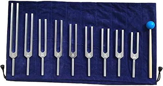 9 Packs Solfeggio Tuning Forks Set (Silver), Chakra Forks for Balancing, Sound Healing, DNA Repair, Mind Body Therapy Tuner, Vibration (174Hz, 285Hz, 396Hz, 417Hz, 528Hz, 639Hz, 741Hz, 852Hz, 963Hz)