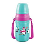 Milton Kool Cheer 400 Plastic Insulated Water Bottle with Straw for Kids, 390 ml, Green, School Bottle, Picnic Bottle, Sipper Bottle, Leak Proof, BPA Free, Food Grade, Easy to Carry