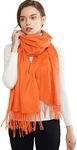 RIIQIICHY Pashmina Shawl for Women Weddings Wraps for Evening Dresses Orange Scarfs for Winter Warm Large Scarves