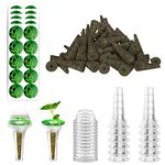 124 pcs Seed Pod Kit for Aerogarden, Grow Anything Kit for Hydroponics, Hydroponics Supplies with 50 Grow Sponges, 50 Pod Labels, 12 Baskets, 12 Planting Domes, Compatible with IDOO