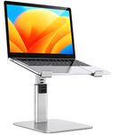 Babacom Laptop Stand for Desk, 8 Adjustable Height Aluminum Laptop Riser, Ergonomic Computer Stand Sit to Stand Compatible with MacBook, Air, Pro and More 10"-16" Notebooks - Silver