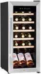 Baridi 18 Bottle Wine Cooler Fridge with Digital Touch Screen Controls & LED Light, Stainless Steel - DH29