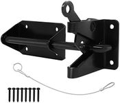 Heavy Duty Automatic Gate Latch for Wooden Fences Metal Gates Vinyl Fence,self Locking Outswinging Pool Dog Gate Door Latches Gravity Security Latch with Cable Pull Gate Opener, Black