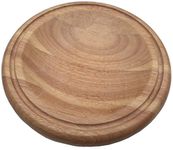 Chequered Chef Mezzaluna Cutting Board - Small Round Wooden Chopping Board for Mincing and Rocker Knives