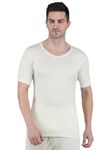 QNQ Monte Carlo Men's Pure Wool Thermal Half Sleeves (TOP) (Off White) (42)