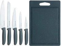 Viners Speckle 5 Knives with Plastic Cutting Board; Chef, Small Chef, Bread, Utility & Paring Knives, Stainless Steel, ‎0305.192